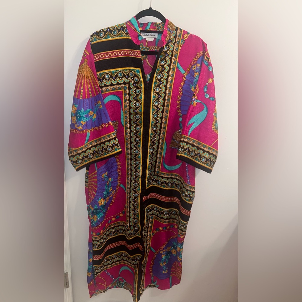 🔥🔥🔥VTG Michael Bersani caftan lounge house dress Size: L/XL